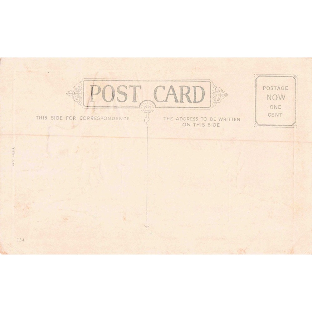 Happy Birthday Postcard Whimsical Storybook Cottage Fairy Tale White Border Vtg - Picture 2 of 2